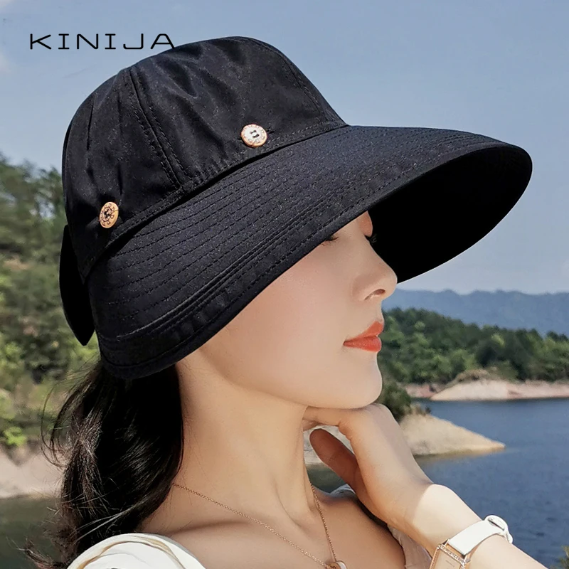 Multi-farebné letné skladacia dvoch na sebe slnko klobúk outdoor UV ochrany vetru široký Veľké okraj klobúka pláž cap Prázdne, aby Clonu klobúk