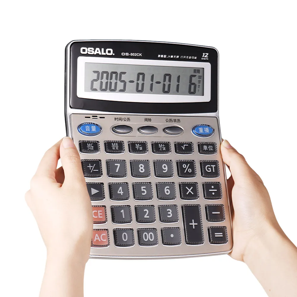Multi-funkčné Kalkulačka Hudobné Elektronické Ploche Kalkulačka Počítadlo 12-Číselný LCD Displej s Budík Hlasové Čítanie
