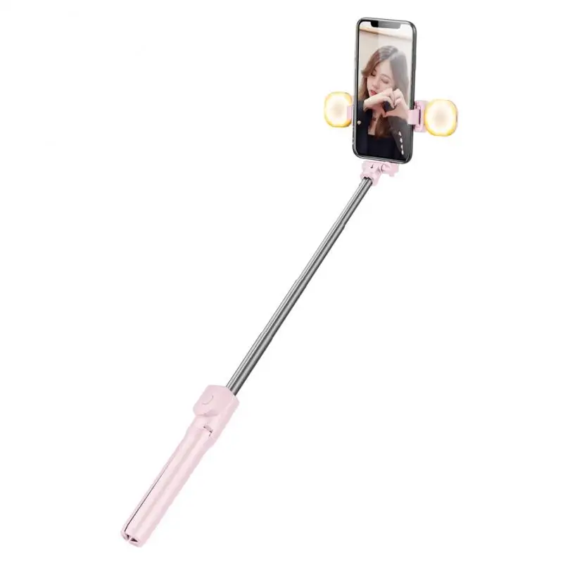 Multifunkčné Prenosné Bluetooth Selfie Stick Vyplniť Svetla Krúžok Skladací Stojan Pre iphone Xiao Samsung Foto Live Video
