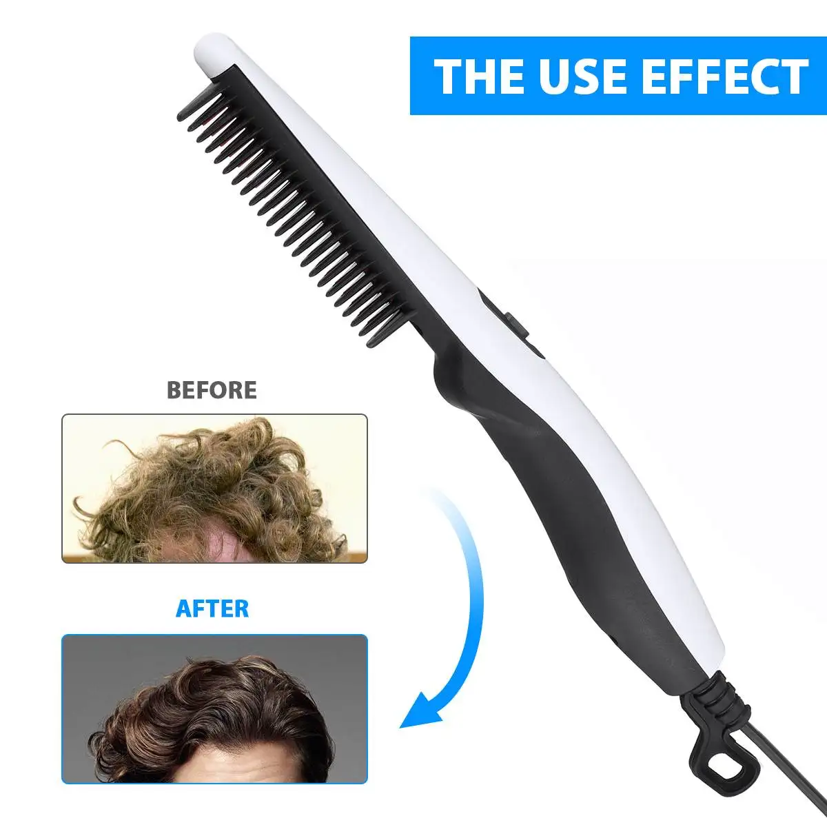 Multifunkčné Vlasy Prečesať Kefou Fúzy Straightener Vlasy Narovnať Elektrické Fúzy Vyrovnávaním Špirála Rýchle Vlasy Styler Pre Mužov