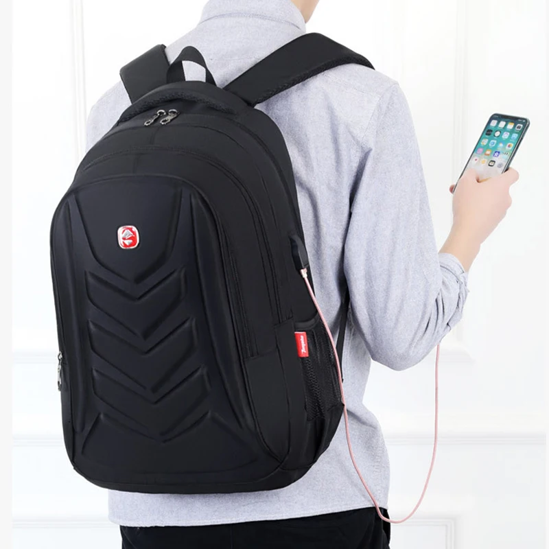 Muži Business Notebook Batoh USB Nabíjací Port Nepremokavé Cestovné Tašky, Školské tašky Na 15