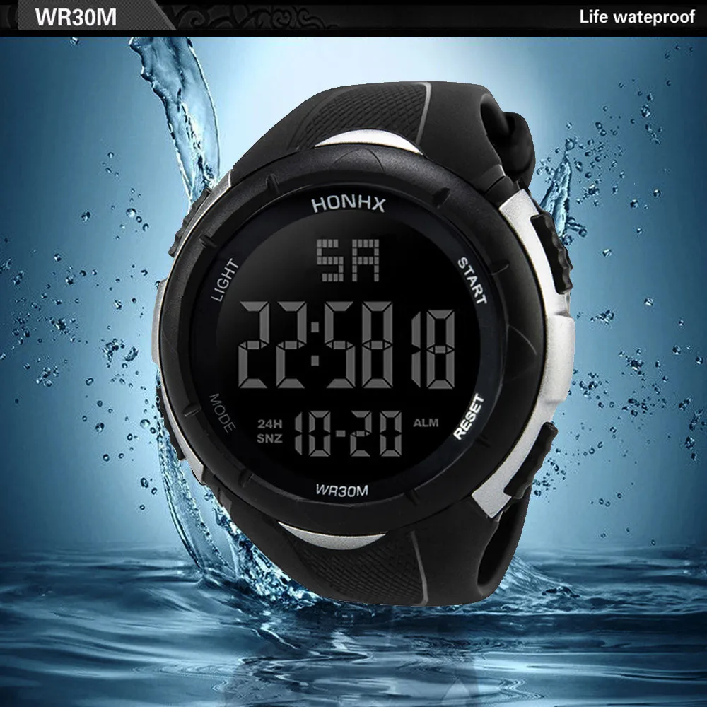 Muži hodinky Luxusné top značky Mužov Analógové Digitálne hodinky Vojenské Športové LED Vodotesný Náramkové Hodinky super kvalita mužov sport sledujte A3