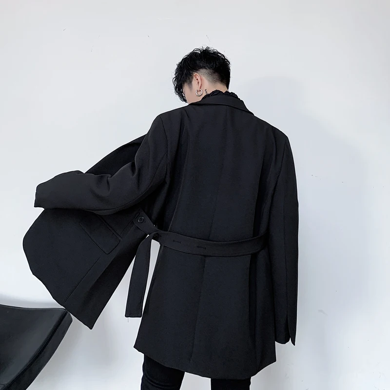 Muži Pás Bežné Vyhovovali Kabát Male Retro Móda A Japonsko Streetstyle Sako Bunda Vrchné Oblečenie