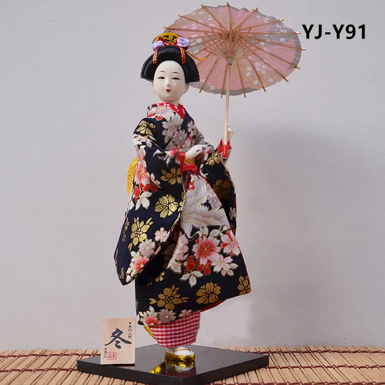 MYBLUE 12 palcový Kawaii Tradičné Japonské Geisha Kimono Bábika Sôch, Japonských Dom Figúrka Domáce Dekorácie Príslušenstvo