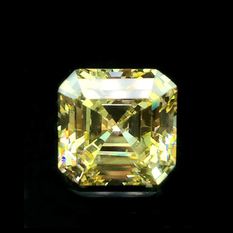 Móda rarita, štvorcový tvar krok rez svetlo žltá cubic zirconia korálky ozdobný živý žlté kamene pre šperky, takže CZ urob si sám