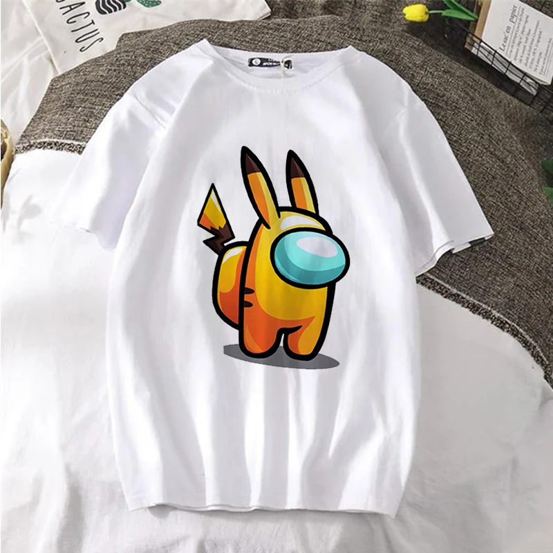 Móda Y2k Estetické Tričko Medzi Nami T-shirt Kawaii Anime Hornej Ulici Bežné T-shirt Harajuku dámske tričká, Gotické Top Čaj