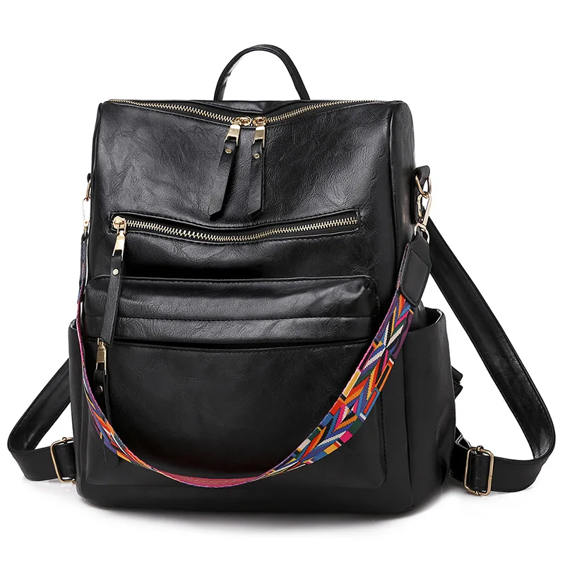 Módne retro PU kožené dámske Batoh, dievča farbou Boston tašky cez Rameno Travel bag školskej taške dámsky batoh