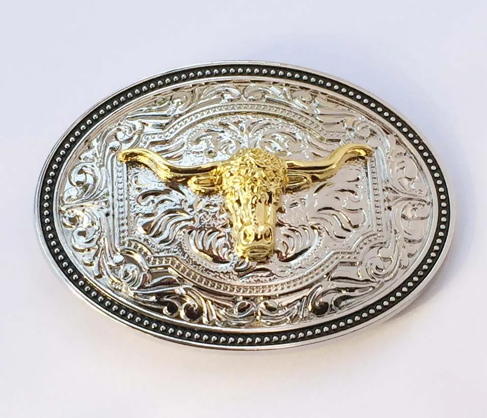 Najnovšie Desgin Západnej Kovboj Texas Zlaté Long Horn Bull Hlavu Pracky Pásu