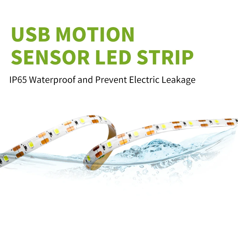 Nastaviteľný Jas USB LED Stripe Svetlo SMD 2835 Zložené Nástenné Svietidlo Pásky, Senzor LED Spálne, Šatník, Schodisko, Nočné LED Svetlo