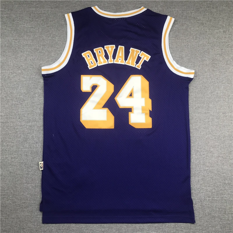 NBA pánske Los Angeles Lakers #24 Kobe Bryant Basketbalové Dresy Muž Retro Dresy Fialová