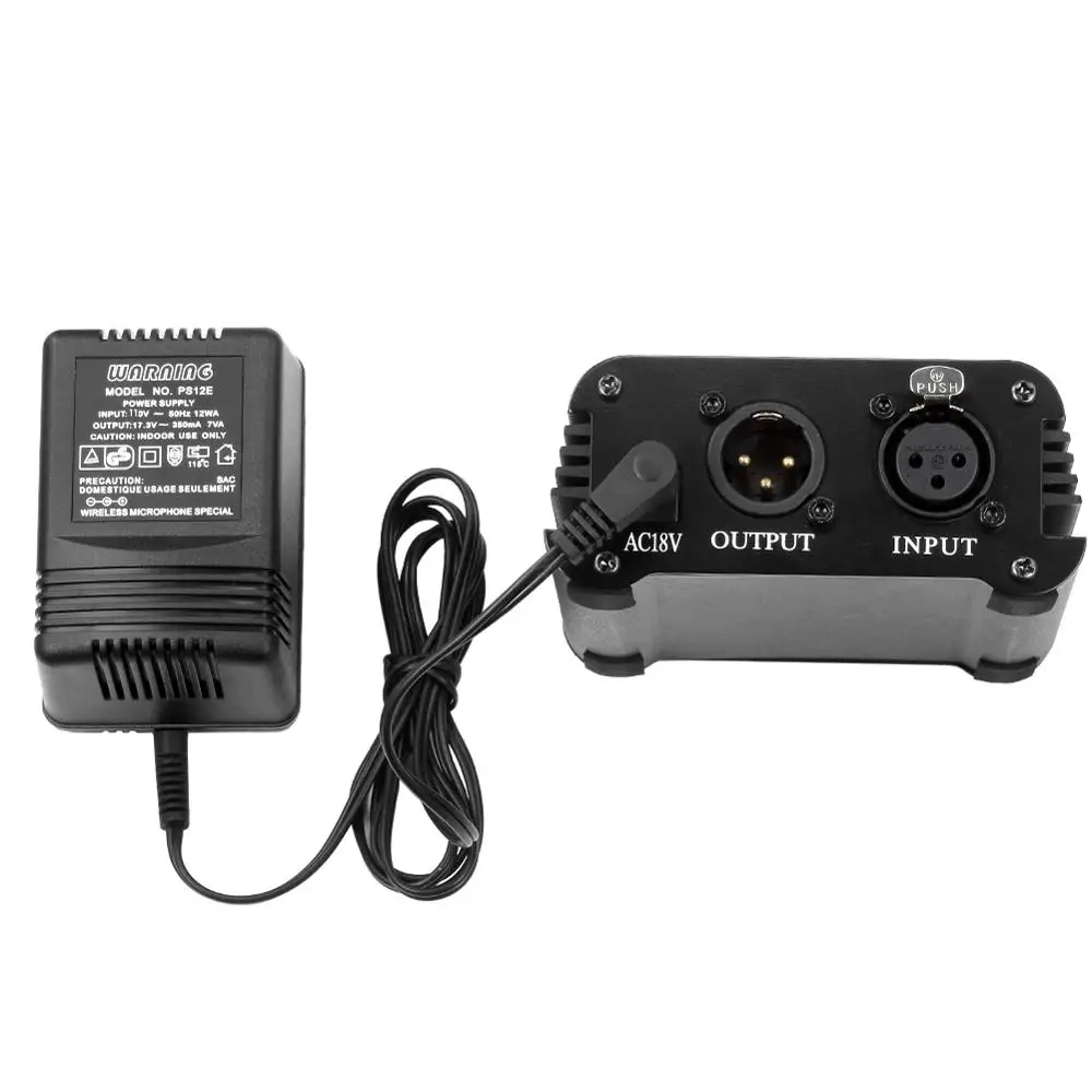 Neewer 2 Pack 1 - Kanál, 48V Phantom Napájanie Black s Adaptérom pre Všetky Kondenzátora Mikrofón na Nahrávanie Hudby Zariadenia