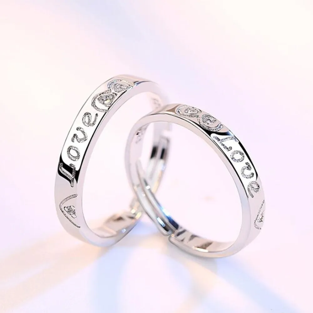 NEHZY 925 sterling silver nové šperky, módne pár jednoduchých tvare srdca zapojenie výročie svadby darček žena otvoriť krúžok