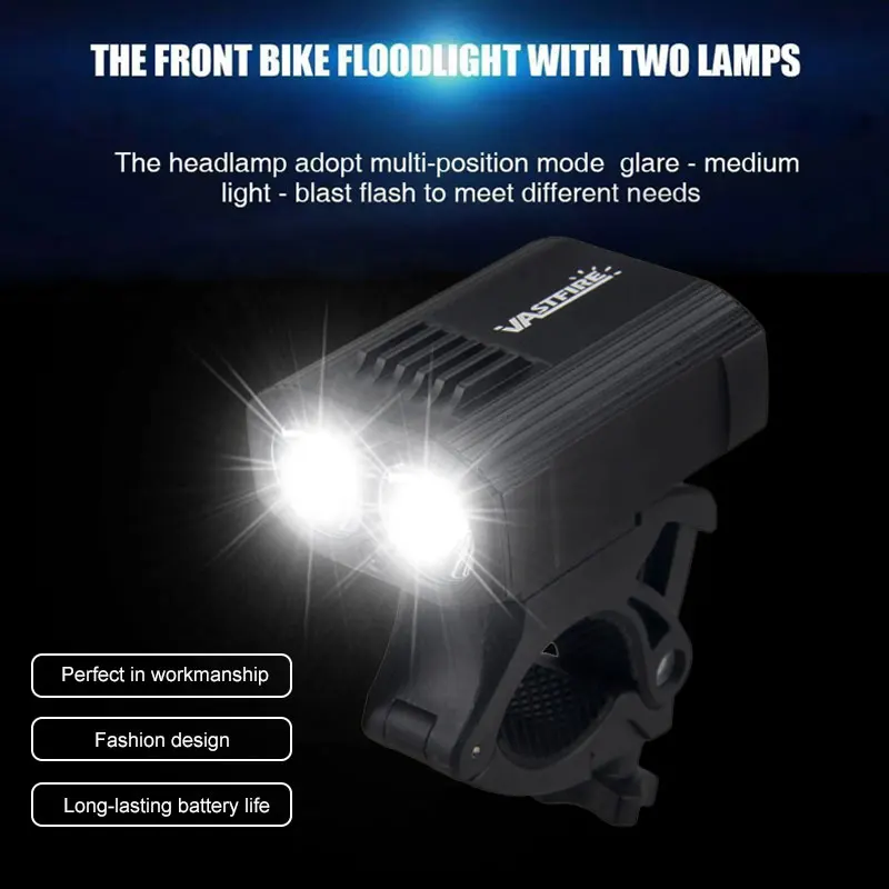 Nepremokavé USB Nabíjateľné Svetlo na Bicykel 5 Svetla Módy MTB Cyklistické Svetlo vstavanú Batériu, Požičovňa Lampa pre Bezpečnosť Noc jazda na Bicykli