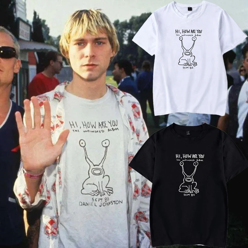 Nirvana T Shirt Nirvana Kurt Cobain Rock Roll Band T-Shirt Ahoj, Ako Sa Máš List Tlač Módne Topy Muži Ženy Bavlna Top Čaj