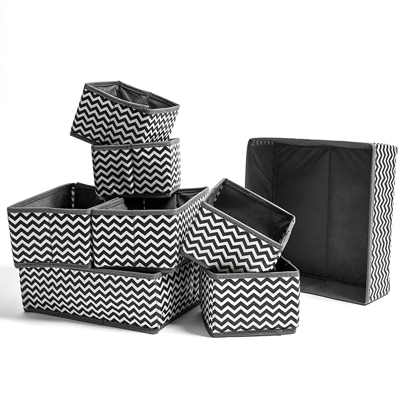 Non-Tkané Úložný Box, Čiernej A Bielej Pruhované Skladacia Bielizeň Úložný Box, Skriňa Priestor-Úsporné Organizátor, Drobnosti Skladovanie