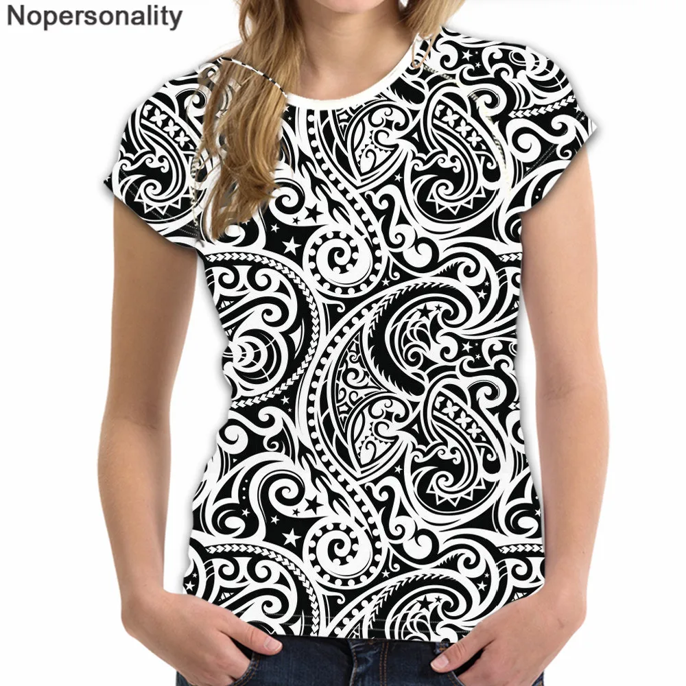Nopersonality Tradičnom Štýle Tee Tričko Ženy Polynézskej Tlačiť T-shirt Žena Lete Casaul Krátky Rukáv Topy Oblečenie