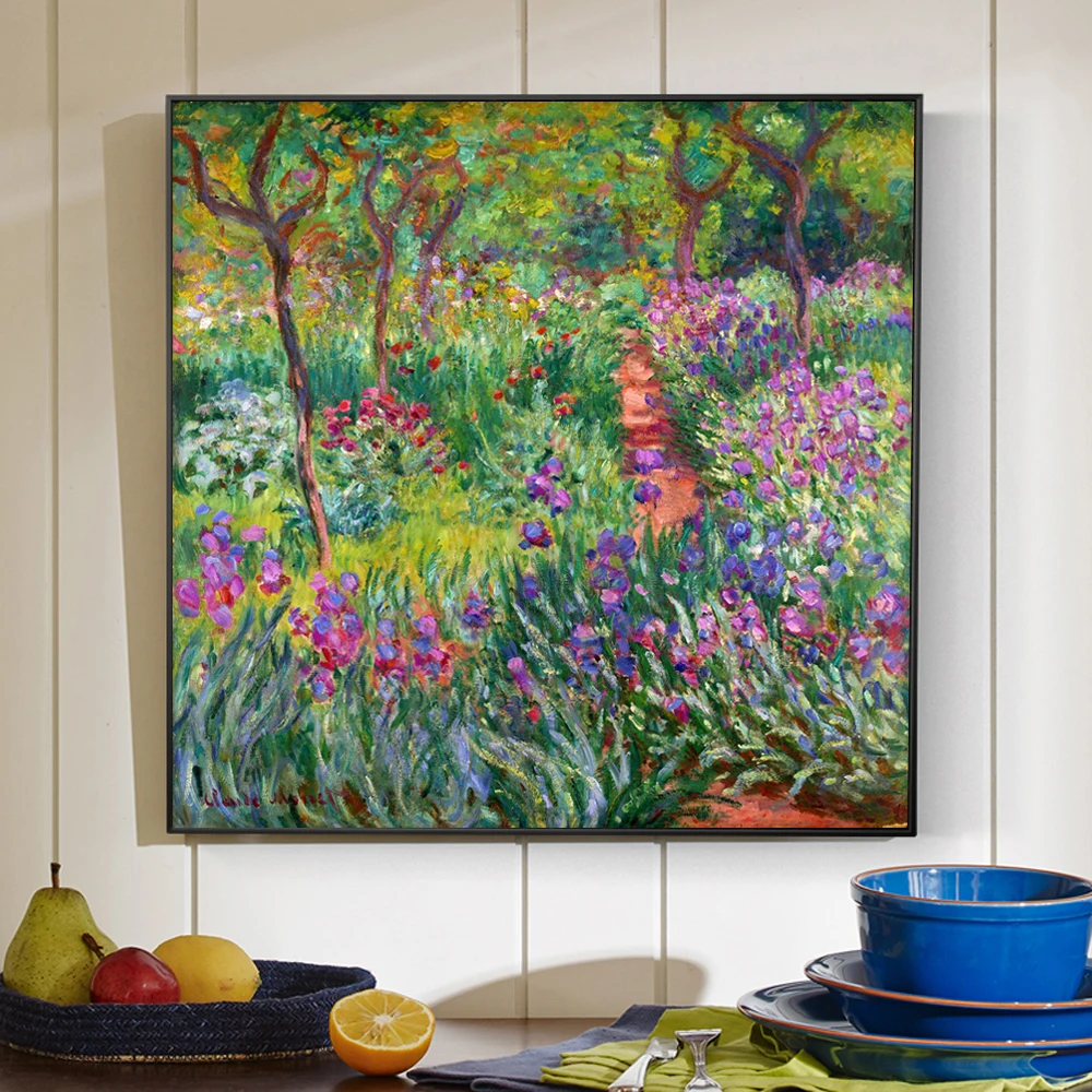 Nordic Claude Monet Záhradné Kvety olejomaľba na Plátne Plagáty a Vytlačí Cuadros Wall Art Obrázky Pre Obývacia Izba