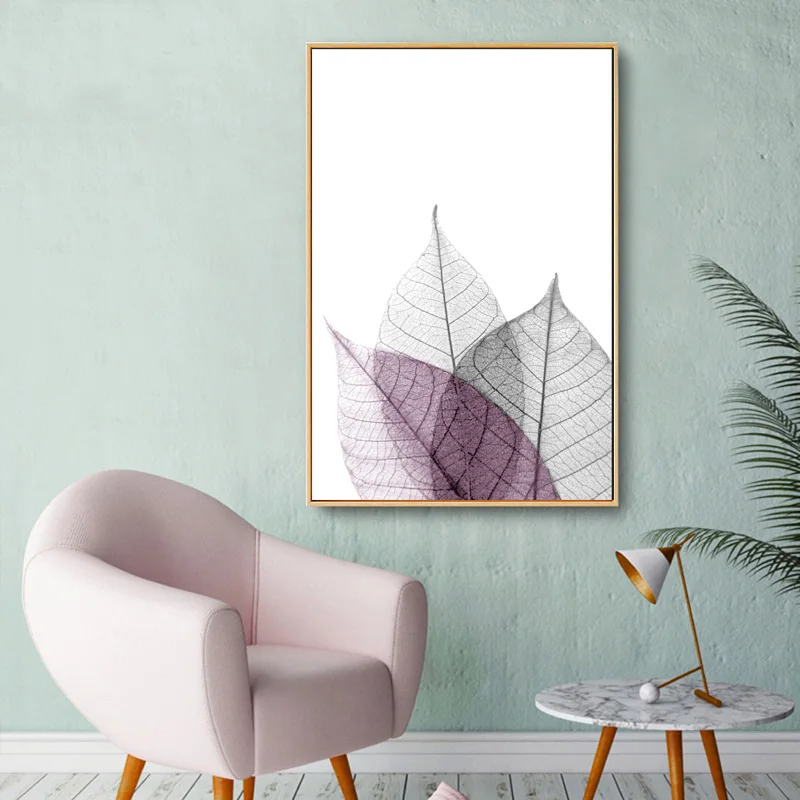 Nordic farebné listy HD tlačené na plátno maľby nástenné maľby kresby a plagát obrázky obývacia izba domáce dekorácie maľovanie