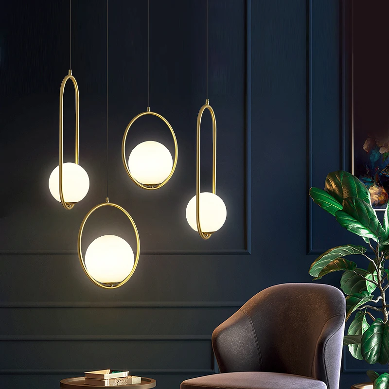 Nordic Luster Minimalistické Umenie LED Lustre Zavesiť sklenenú Guľu Obývacej Izby, Spálne, Reštaurácia, Bar Domáce Osvetlenie