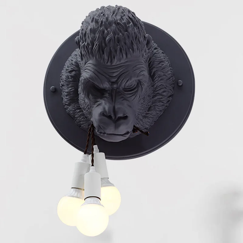 Nordic živice gorila nástenné svietidlo osobnosti tvorivý uličkou lampa moderného chodby, KTV obývacia izba, nočné Zvieratá, opice nástenné svietidlo