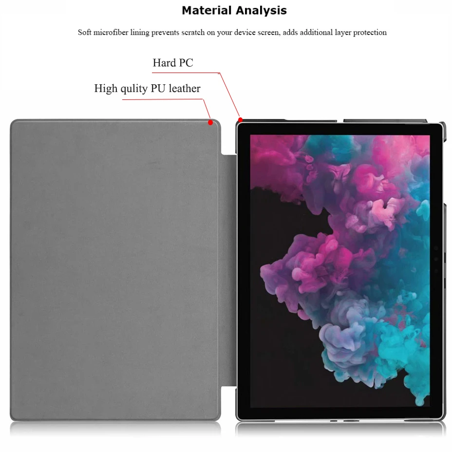 Notebook Prípad Pre Microsoft Surface pro 6 7 skladacia Prenosný Držiak na Povrchu pro 5 pro 4 prípad pre nový povrch pro +Filmy