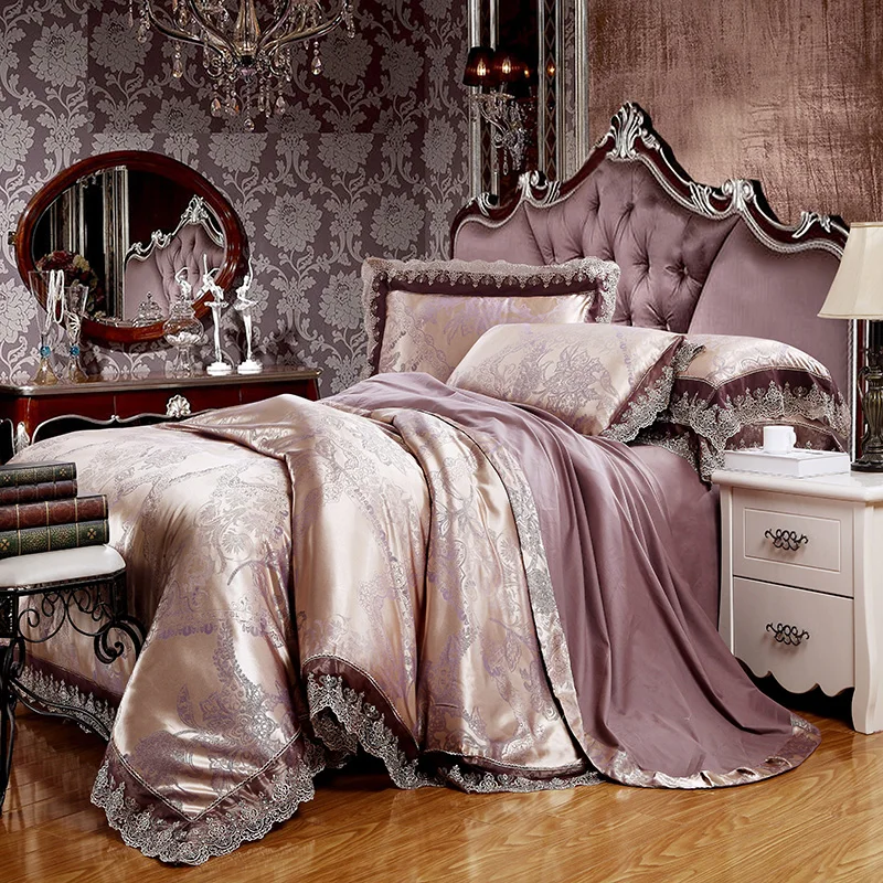 Nové Bavlna Luxusné Výšivky Tencel Saténové, Hodvábne Žakárové posteľná bielizeň Sady Posteľ List Kráľovnej King size 4pcs/6pcs Perinu Sady