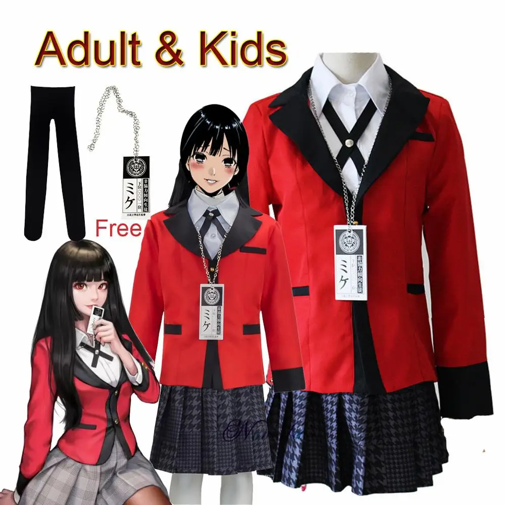 Nové Dospelých, Deti Anime Kakegurui Vášnivý Hráč Jabami Yumeko Japonskej Školy Dievčatá Jednotné Cosplay Kostým