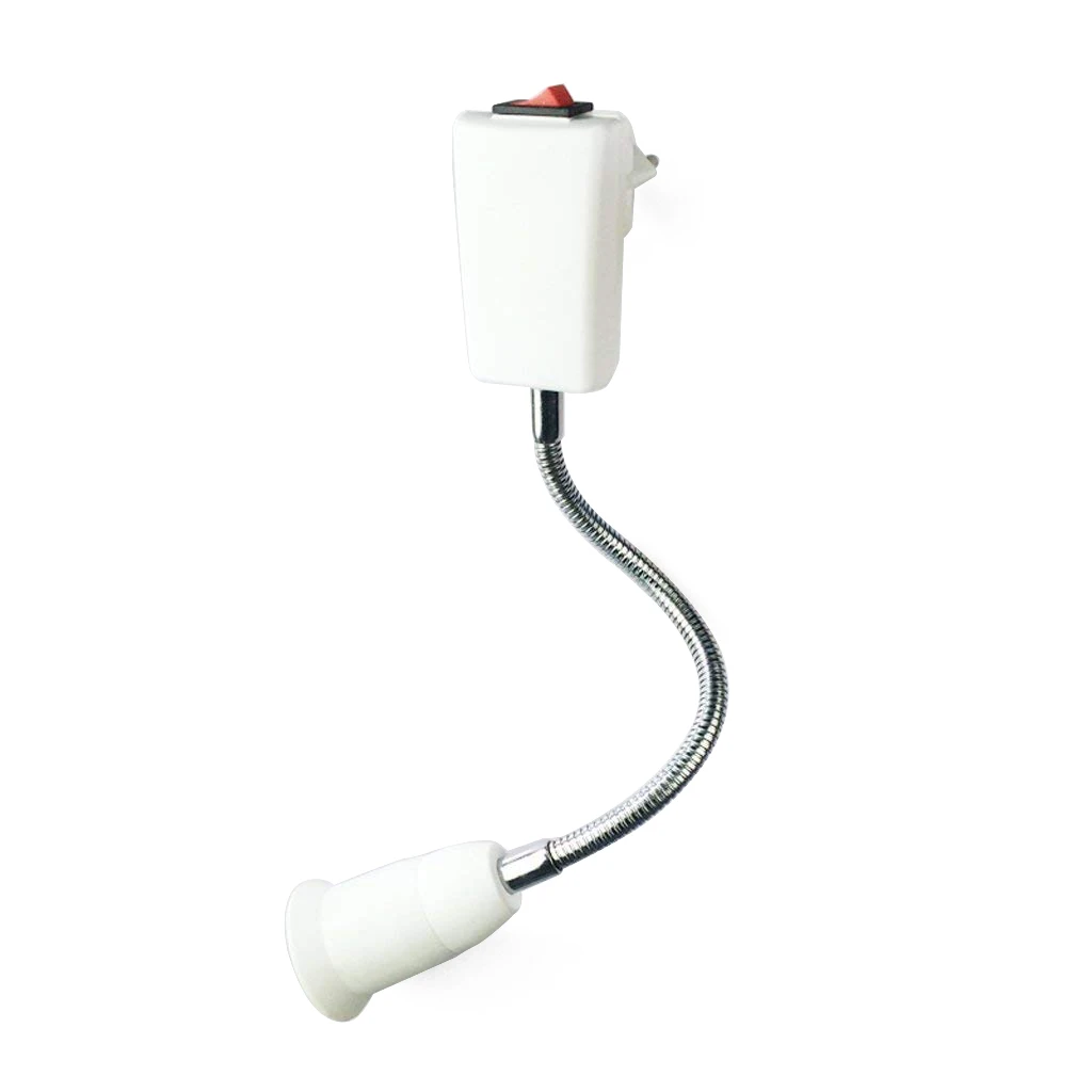 Nové E27 žiarovka žiarovka pätica socket adaptér converter LED lampa base prepínač 40 cm Eú plug