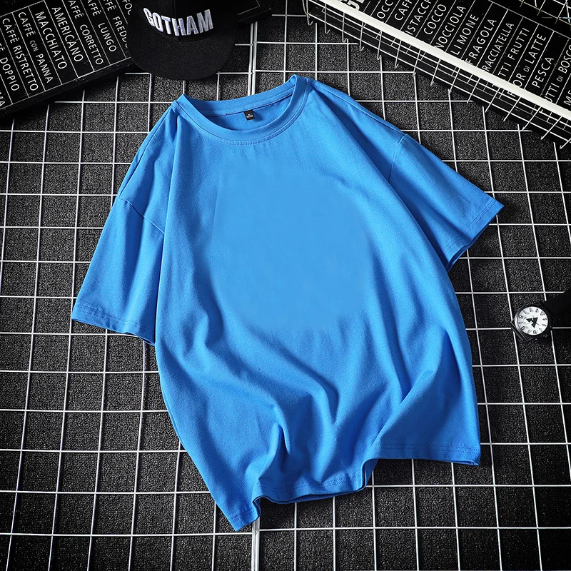 Nové Letné pánske Bavlna T-Shirt Farbou Mäkké Textílie Mužov Základné Topy Tees Bežné Mužov Oblečenie Plus Veľkosti 4XL 5XL