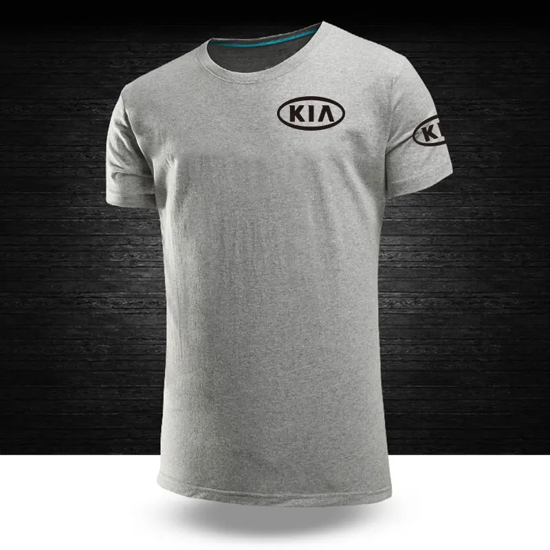 Nové letné čierna biela cloour list KIA Logo T-shirt muži a ženy pracujú krátky rukáv T shirt