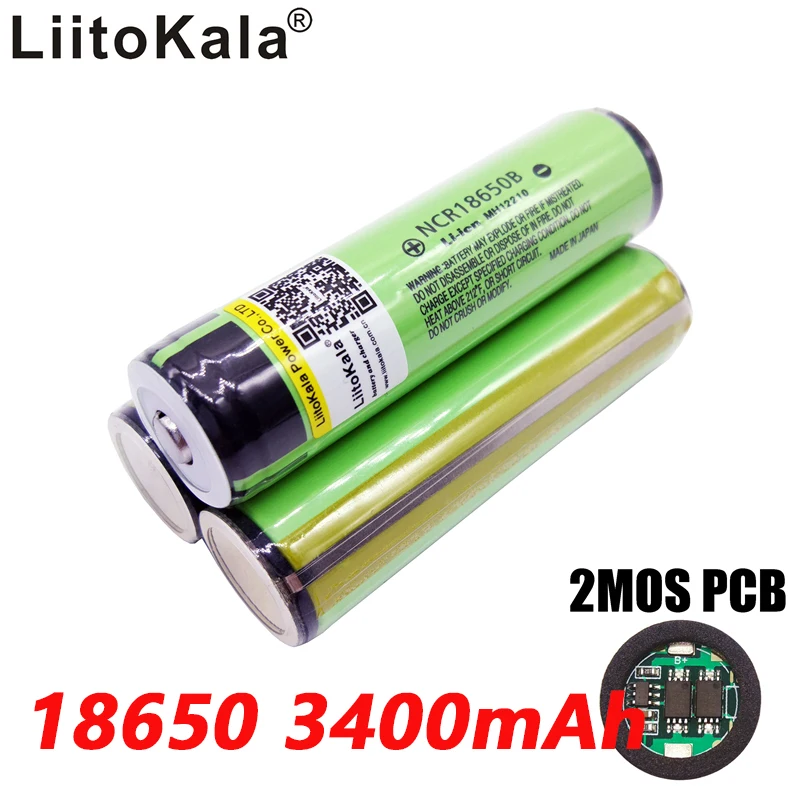 NOVÉ LiitoKala 18650 3400mAh batéria 3,7 V Li-ion Rechargebale batérie PCB Chránené NCR18650B 18650 3400
