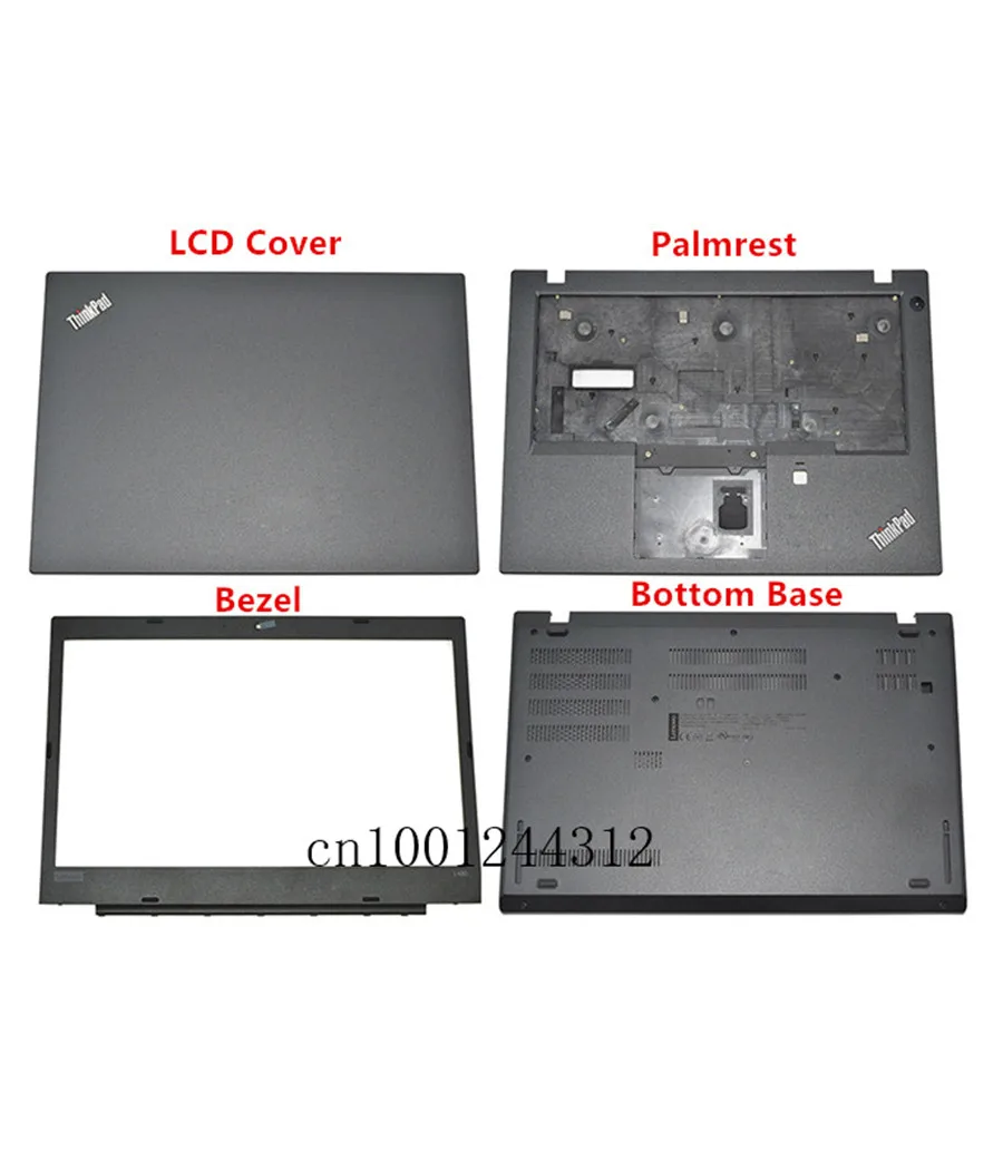 Nové Originálne Lenovo Thinkpad L480 LCD Zadné Veko Zadný Kryt HD / Rám /opierka Dlaní W/FPR /Spodnej časti 01LW311 01LW318