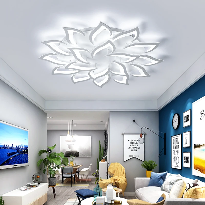 Nové petal Luster Pre Obývacia Izba, Spálňa Domov lesk para sala AC85-265V Moderné LED Stropný Luster Lampy, Svietidlá, lustre