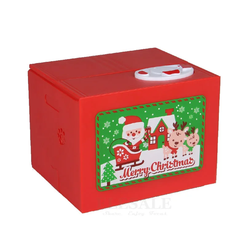Nové Roztomilé Vianoce, Santa Claus Elektronické Prasiatko Auto Mince Ukladanie Box S Hudbou Peniaze Sejf Na Vianočný Darček