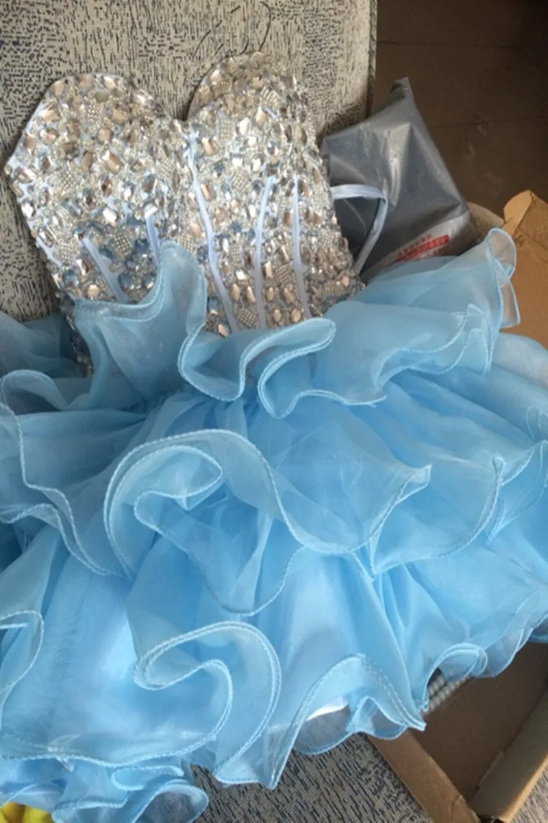 Nové sky blue sequines potu krátke lady dievča ženy princezná bridesmaid, hostiny, párty party šaty šaty