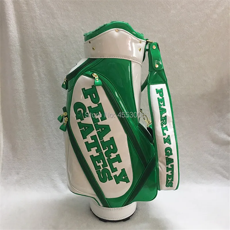 Nové Smilling Tvár Golfový Bag Pearly Brány Muži Ženy Plné Kluby Nastaviť PU Kožené Štandardné Golf Package 4 Farby