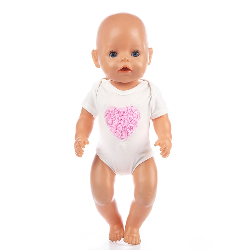 Nové Srdce vzor nastaviť Doll Oblečenie vhodné Pre 43 cm baby Doll oblečenie reborn Bábiky Príslušenstvo