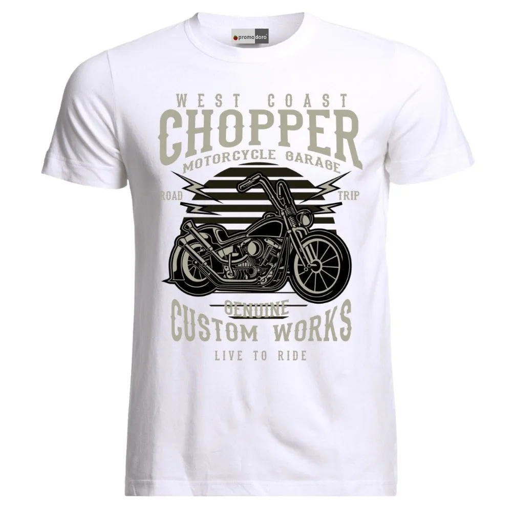 Nové Vrcholy 2019 Tlač Listov Muži T-Shirt Biker Rocker Tetovanie Chopper Motora Motocykla Motorrad T-Tričko T-Shirt