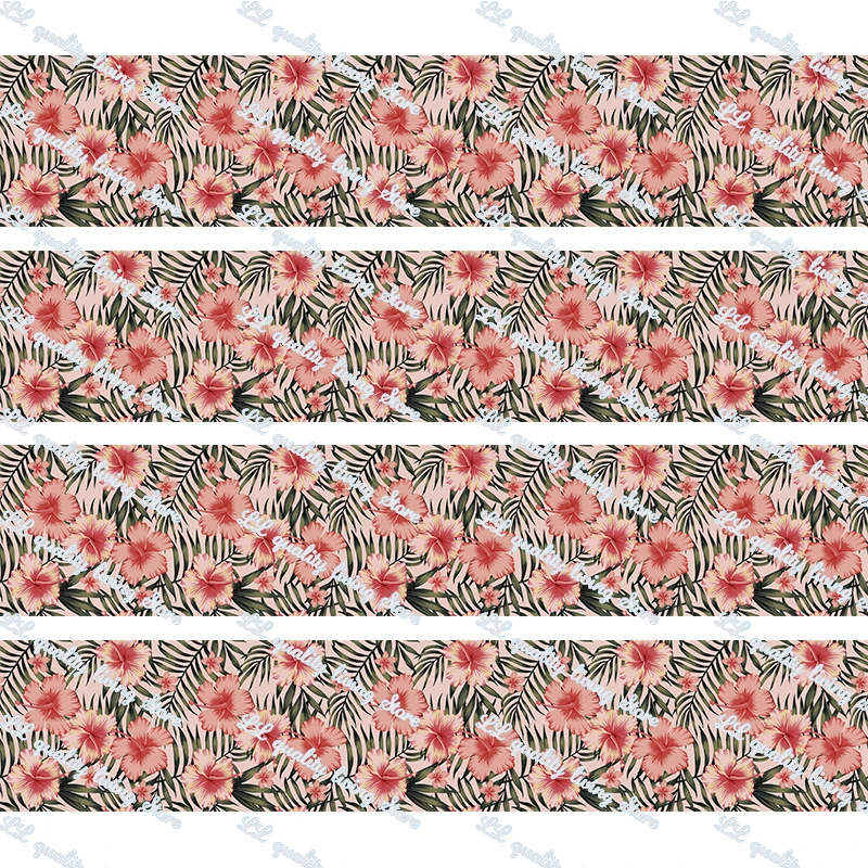 Nový dizajn kvetov vytlačené grosgrain pásky/16 mm vytlačené elastické nepriateľ stuhy DIY vlasy luky Šitie popruhu 50 metrov
