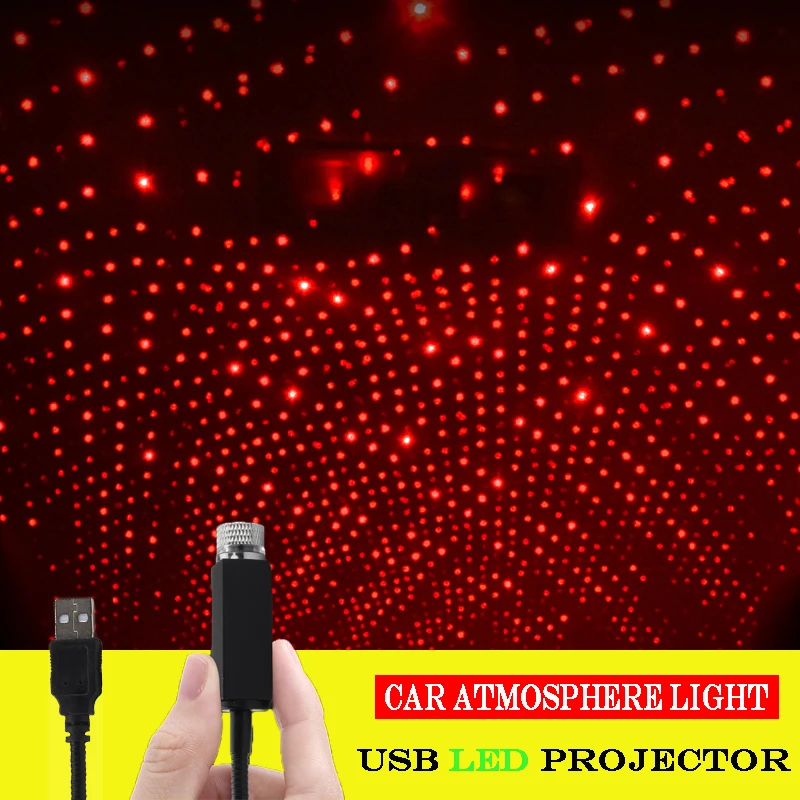 Nový USB Auto Strechy Atmosféru Lampy, Nočné Svetlo Pre Domáce romantický Okolia Star Light LED vírivky Projektor farba Lampa Prázdninový darček