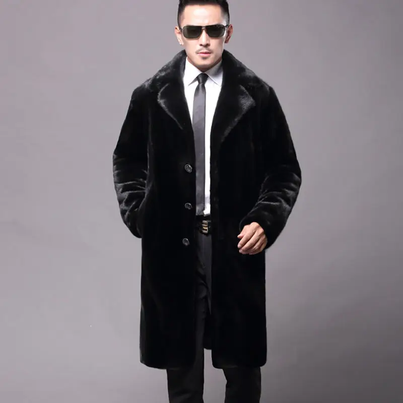 Nový štýl noriek kožušinový kabát strednodobom a dlhodobom sociálne chlapec veľká veľkosť pribrala mužov kožušiny v zime