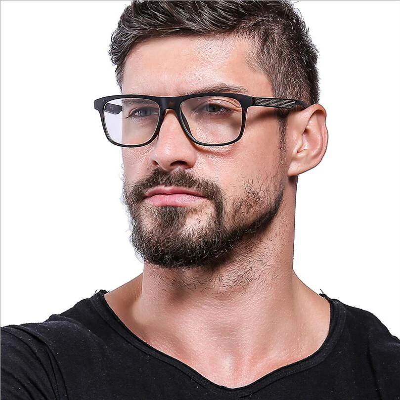 Námestie TR90 Muž Okuliare Rámy , Black Carbon Fiber Proces Chrámu Predpis Krátkozrakosť Okuliare Rám