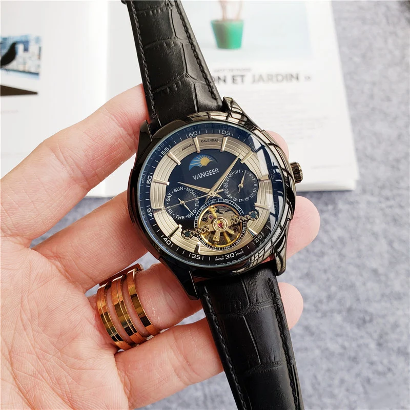 Obchodné Voľný čas dizajn, Luxusný Top Značky ONG Rovnaký Štýl, Pánske Hodinky Tourbillon Dizajnér Mechanické Náramkové hodinky Automatické hodinky