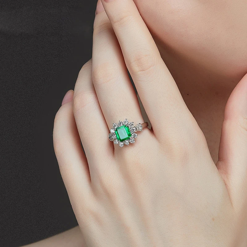 OEVAS Sparkiling Zelený Zirkón Snubné Prstene Pre Ženy Najvyššej Kvality Iskrenie Zapojenie Strany Jemné Šperky Dámske Výročie Darček