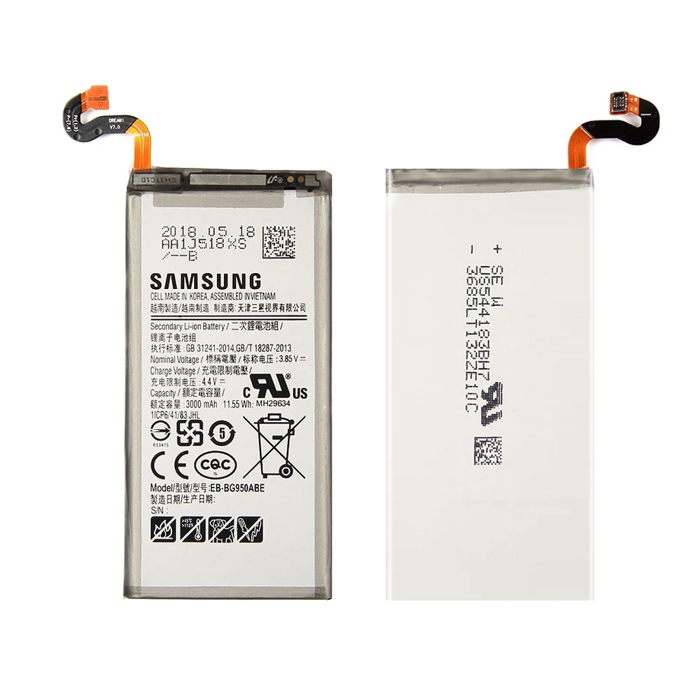 Originál Batéria EB-BG950ABE pre Samsung Galaxy S8 G950 SM-G950F G950U G950W G950S G950K G950L G950FD G9500 G9508 3000mAh Akku
