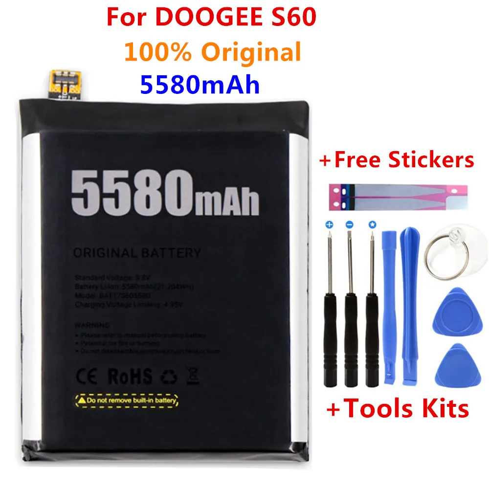 Originálne Nové Pre DOOGEE S60 Nahradenie 5580mAh záložnú batériu pre DOOGEE S60 Smart Telefónu batérie Bateria+Darček Nástroje
