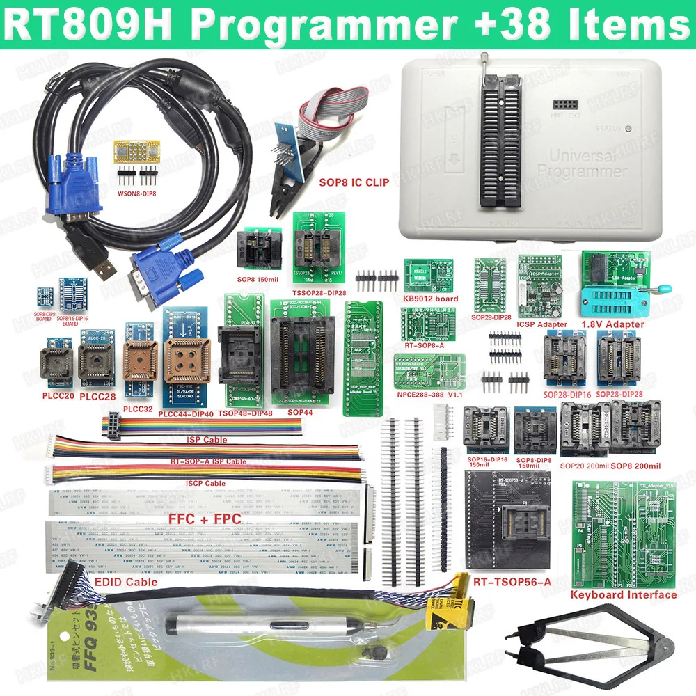 Originálne RT809H Programátor EMMC-Nand Extrémne Rýchly Univerzálny Programátor +38 Položiek+Edid Kábel +Sania Pero