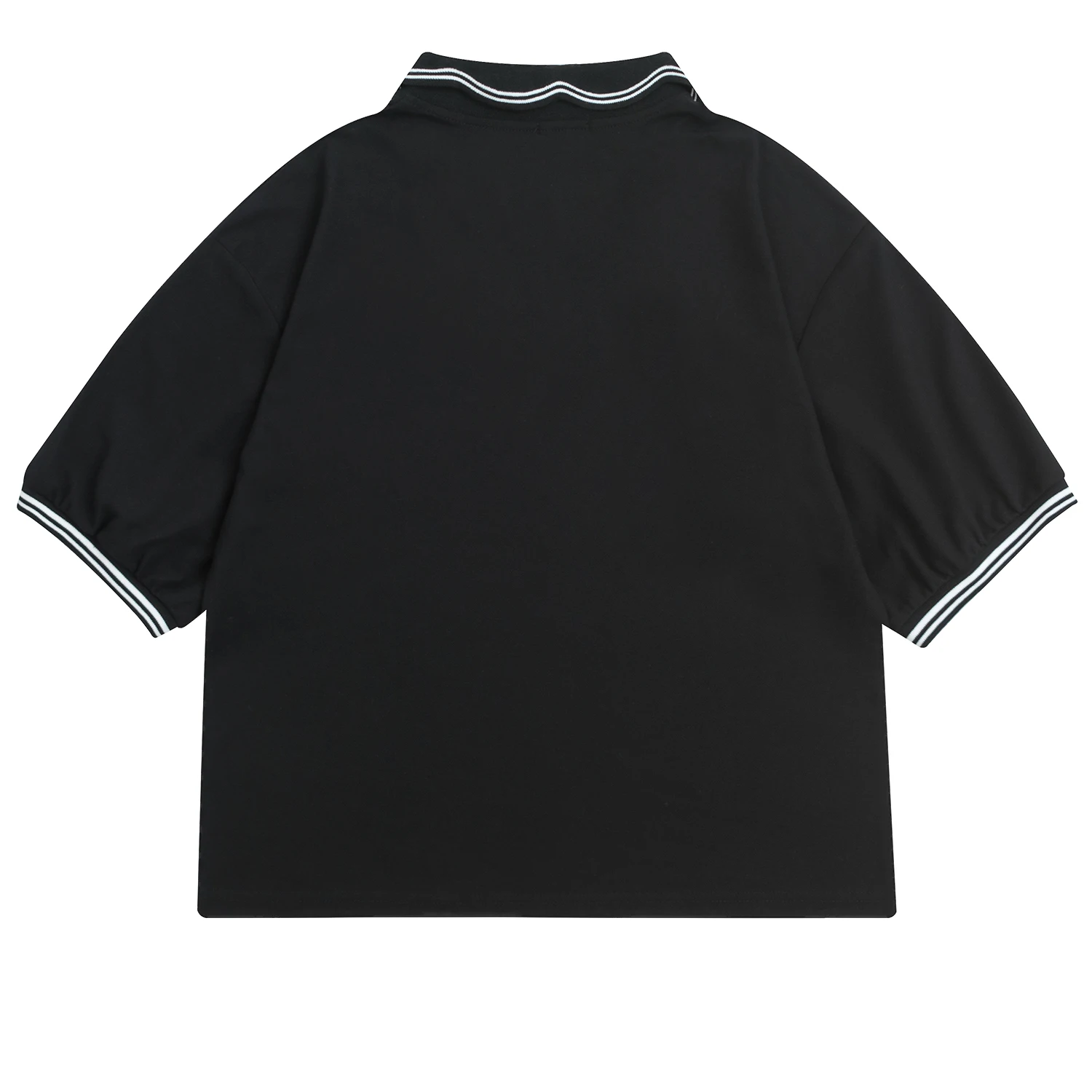 Originálny Dizajn Dámske Čierne tričko Balón List Výšivky Krátky Rukáv Ženy Tshirts Perppy Štýl Femme Tees Košele, Topy
