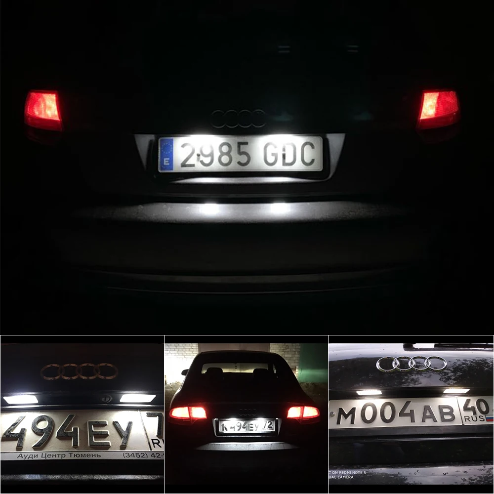 OXILAM Auto LED Licenčné Číslo Doska Svetlá Pre Audi A3, S3 A4 S4 B6 B7 A6 C6 S6 A8 S8 RS4 RS6 Q7 12V SMD 3528 LED Žiarovka bez Chýb