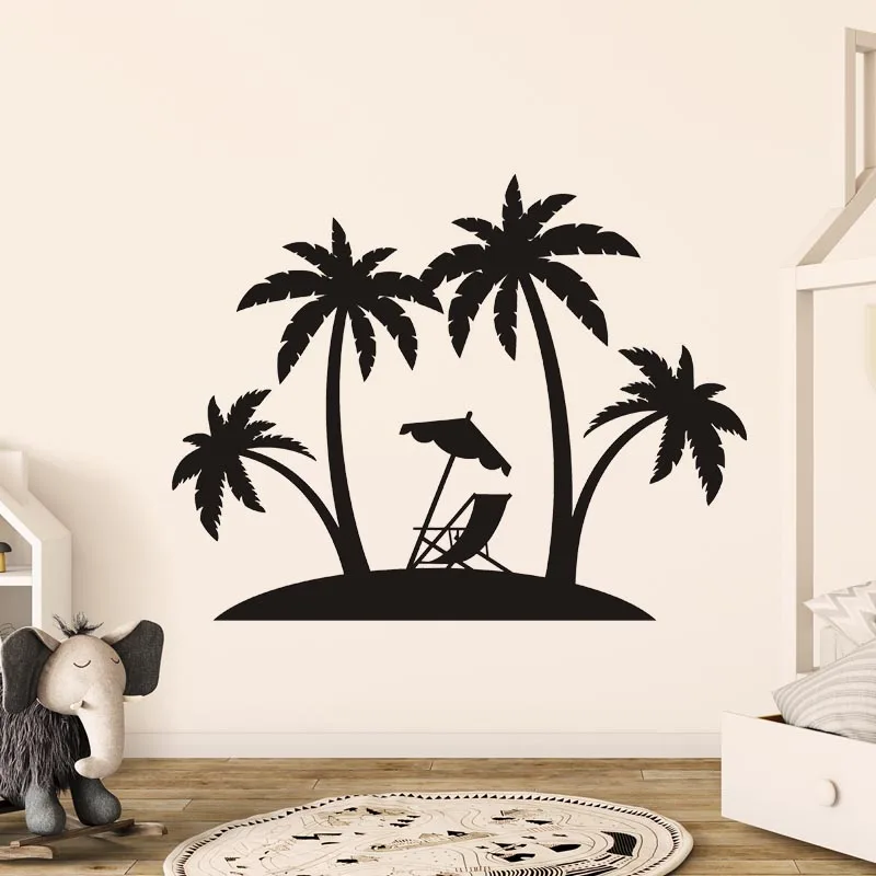 Palm Beach Domova Nálepky Ostrov Siluety Vinyl Odtlačkový Coconut Tree Obývacia Izba, Spálňa Auto Ostrov Šťastia